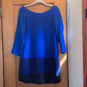 Ombré Blue Express Dress with cute V Back